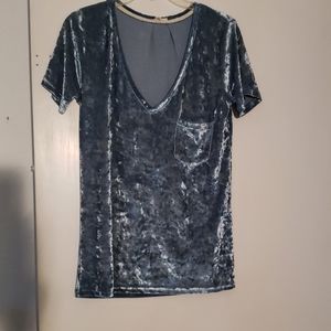 Pol crushed velvet pocket tee